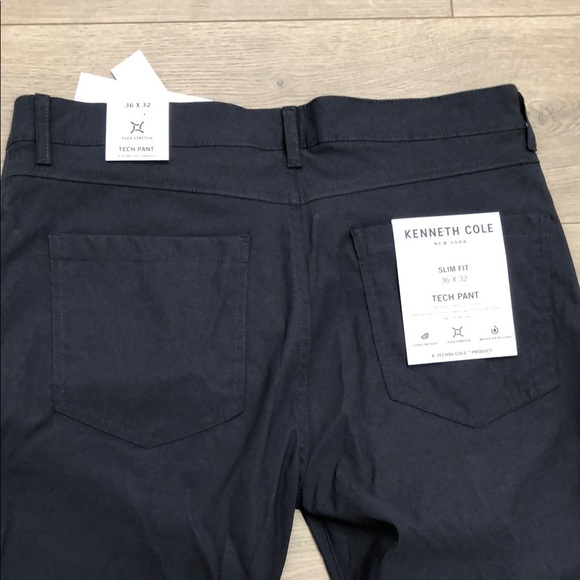 Kenneth Cole Slim Fit Charcoal Tech Pants - Picture 4 of 7